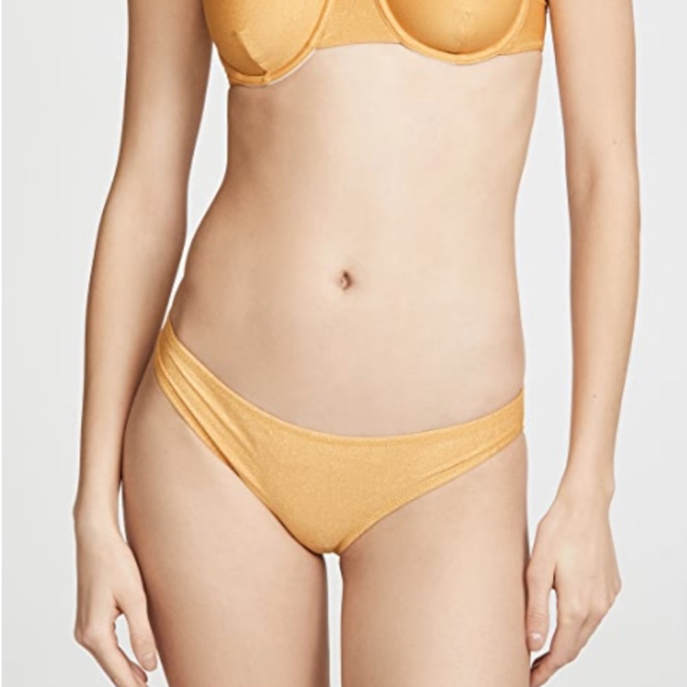 Solid & Striped Glitter Gold The Eva Bikini Swim Bottoms Size XS